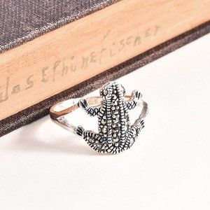 Sterling 925 Frog Marcasite Ring